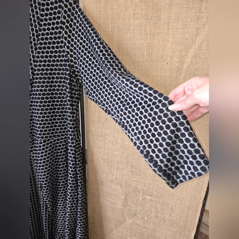 Women's Black/Gray Niche Nilgun Derman Geometric Dot Dress Size Large - Picture 4 of 10